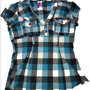 Blue Plaid Top